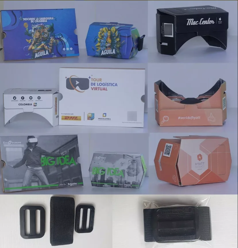 Cardboards personalizados para distintas marcas: Águila, Mac Center, DHL Procolombia, World of Hyatt