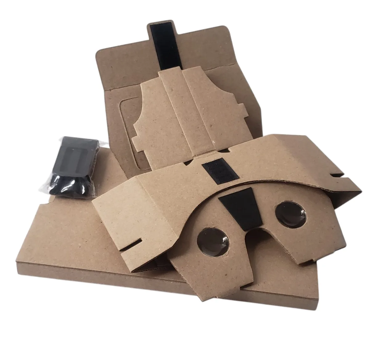 Cardboard Versión 1.9 abierto, detalle de lentes