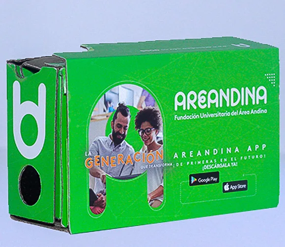 Cardboard Versión 2.0 personalizado, ejemplo Uberflug Tech Marketing