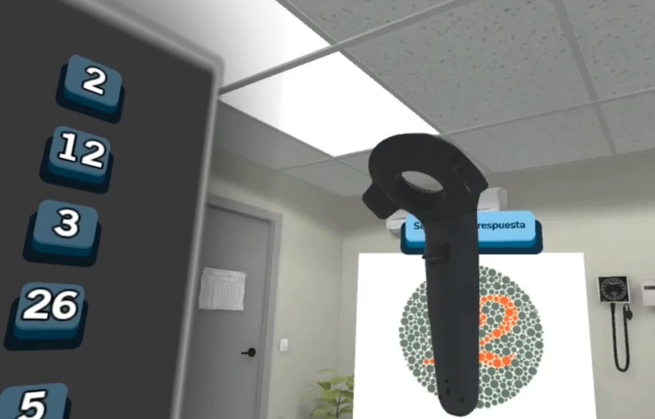 Simulación VR de examen oftalmológico en plataforma VIVE